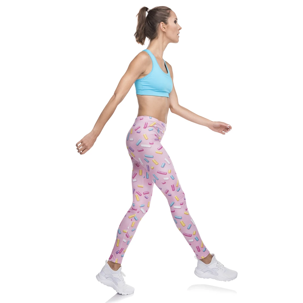 

New leggins mujer Sprinkles Pink Printing legging sexy feminina leggins fitness Woman Pants workout leggings