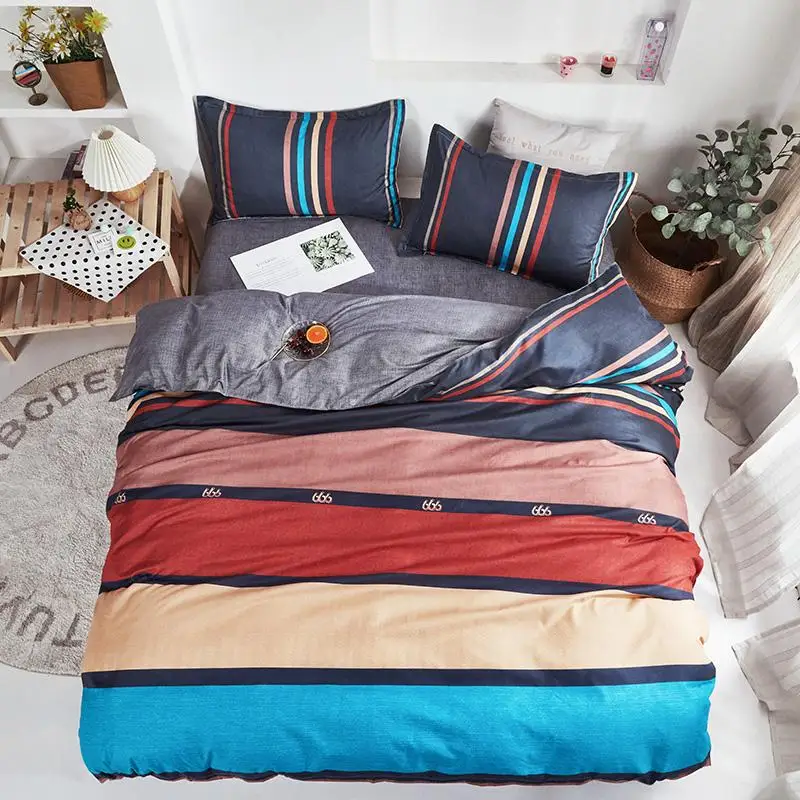 

Black Cow Curve Linen Bedding Set, Flat Duvet Cover, Pillowcase, Full Bedding Set, Queen and King, 4pcs.