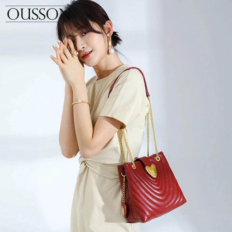 

OUSSON Hot Sale Women Fashion Leisure Office Ladies Work Large Capacity Shoulder Bag Ladies Soft Leather Tote Bag