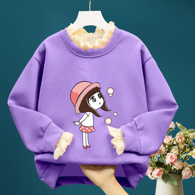

Children's Clothing Spring Autumn Cartoon Print Pullover Sweatshirts 2022 Girls Long-sleeve Casual Tops Kids Clothes 12 14 Years