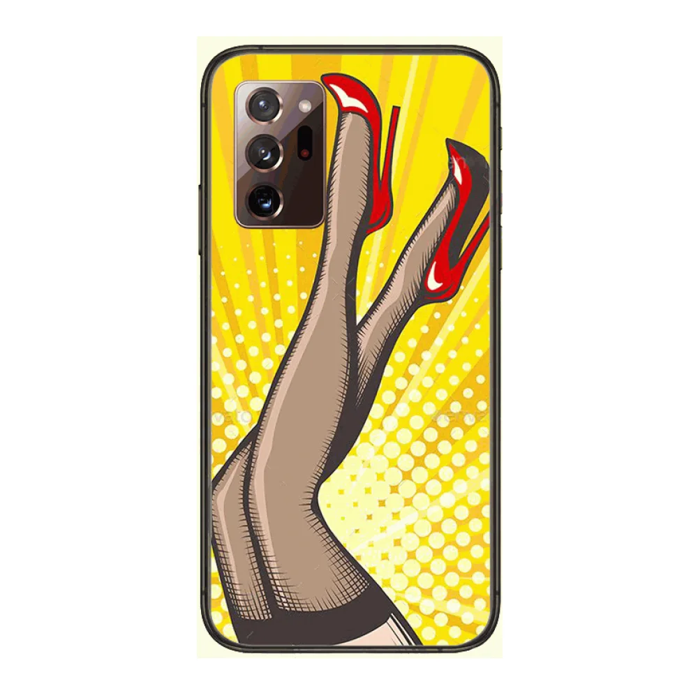 

red high heel shoes Phone Case cover hull For SamSung note20 10 9 8 4 pro plus black prime soft bumper Transparent