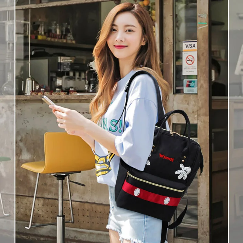 Дисней Рюкзак Студенческая сумка Микки Маус женские сумки модная большая