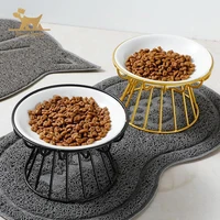 stainless steel heightened cat bowl heightened pet bowl anti vomiting bowl non slip cat tray protect pet spine