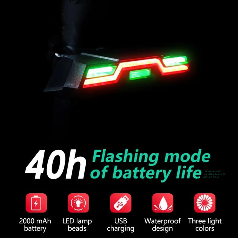 

Bicycle Light 3 Colors Warning Bike Rear Light USB Rechargeable Cycling Taillight Flashing Light for MTB Mountain Bike