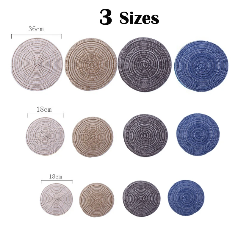 Round placemat Coasters tea coffee pan mats Coaster drink glass holder drying dining heat resistant mat pad stand for hot pot | Дом и сад