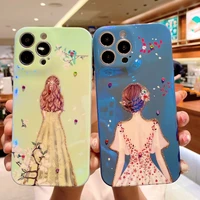 sumkeymi fashion dress girl couple phone case candy color blu ray for iphone 12 pro max 11 pro 13 pro max xs max 8 7 plus x xr