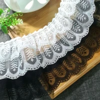 1yards latest leaf embroidery lace fabric guipure 9cm tulle lace ribbon trim sewing wedding lace fabric dress collar crafts za10