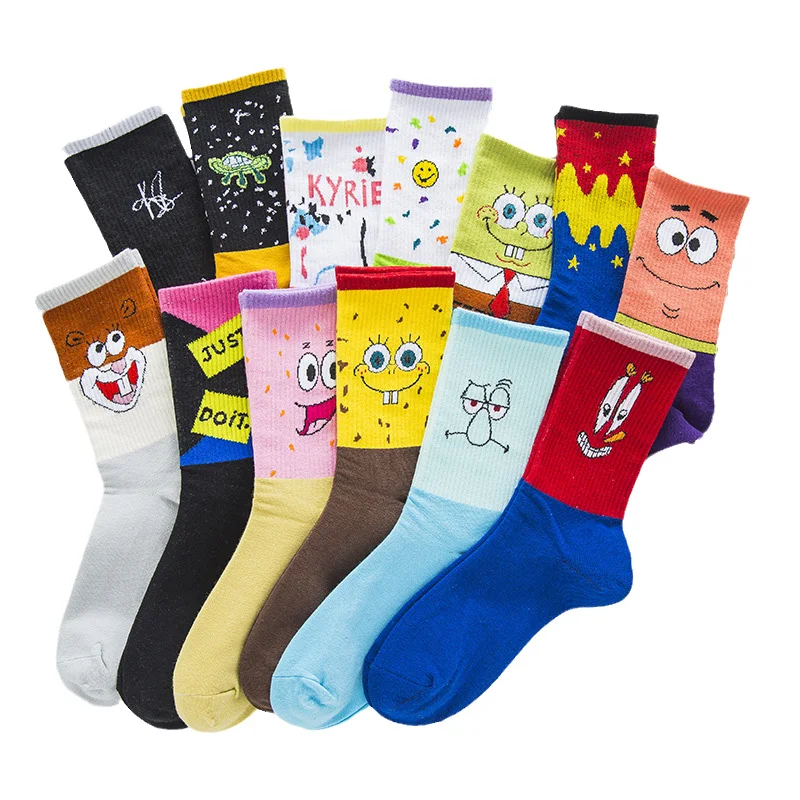 

SpongeBob SquarePants Squidward Tentacles Sandy Cheeks Cartoon Fashion Joint Men's and Women's Stockings