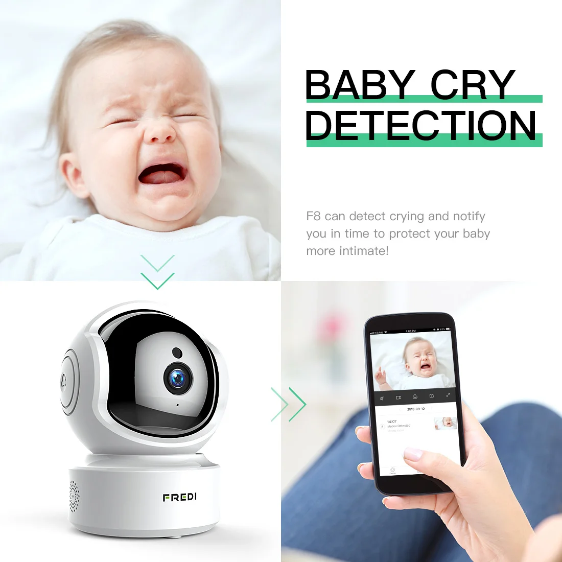 Камера видеонаблюдения FREDI беспроводная домашняя инфракрасная камера с функцией