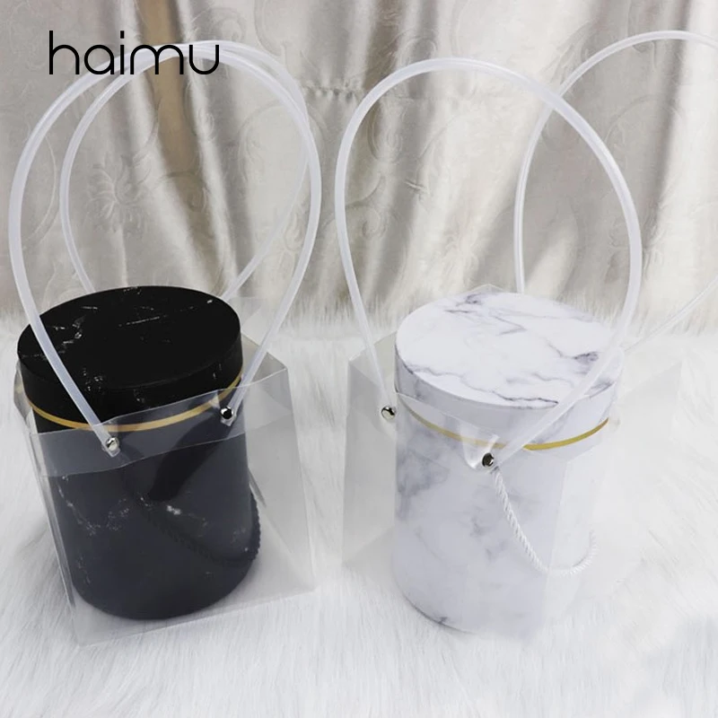 Мини круглые мраморные модные объятия бочки ведро Подарочная портативная