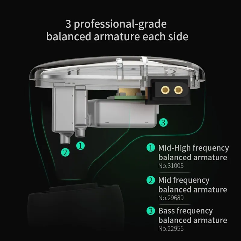 KZ AS06 наушники 3BA сбалансированный арматурный драйвер HIFI бас в ухо Спортивная