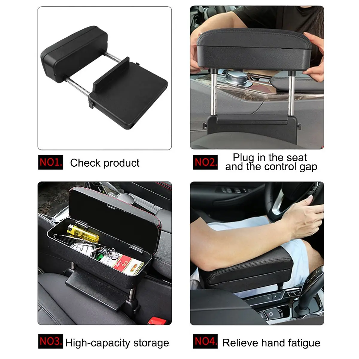 5 цветов универсальный ящик для хранения в подлокотнике автомобиля регулируемая