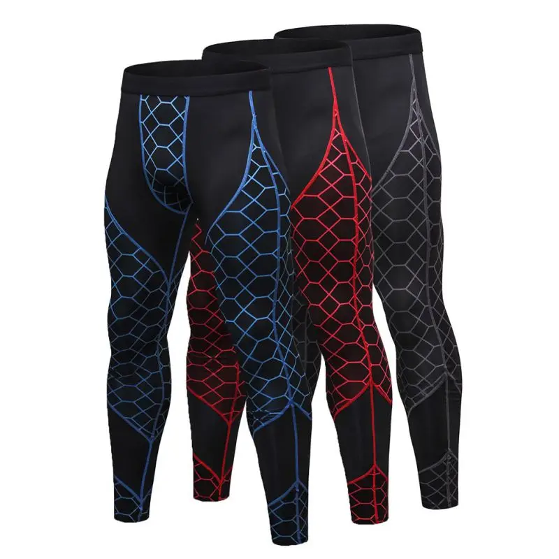 

Sports Tights Men's Running Training Accessories High Elastic Fitness Trousers Quick-Drying Bottoming Mosaic printing Pants