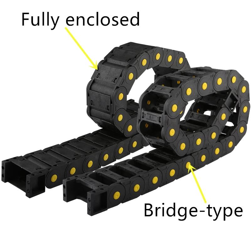 

Black Enhanced Plastic Nylon Drag Chain Cable Carrier 1M Length 35x50/60/75mm Full closed type for CNC Machine