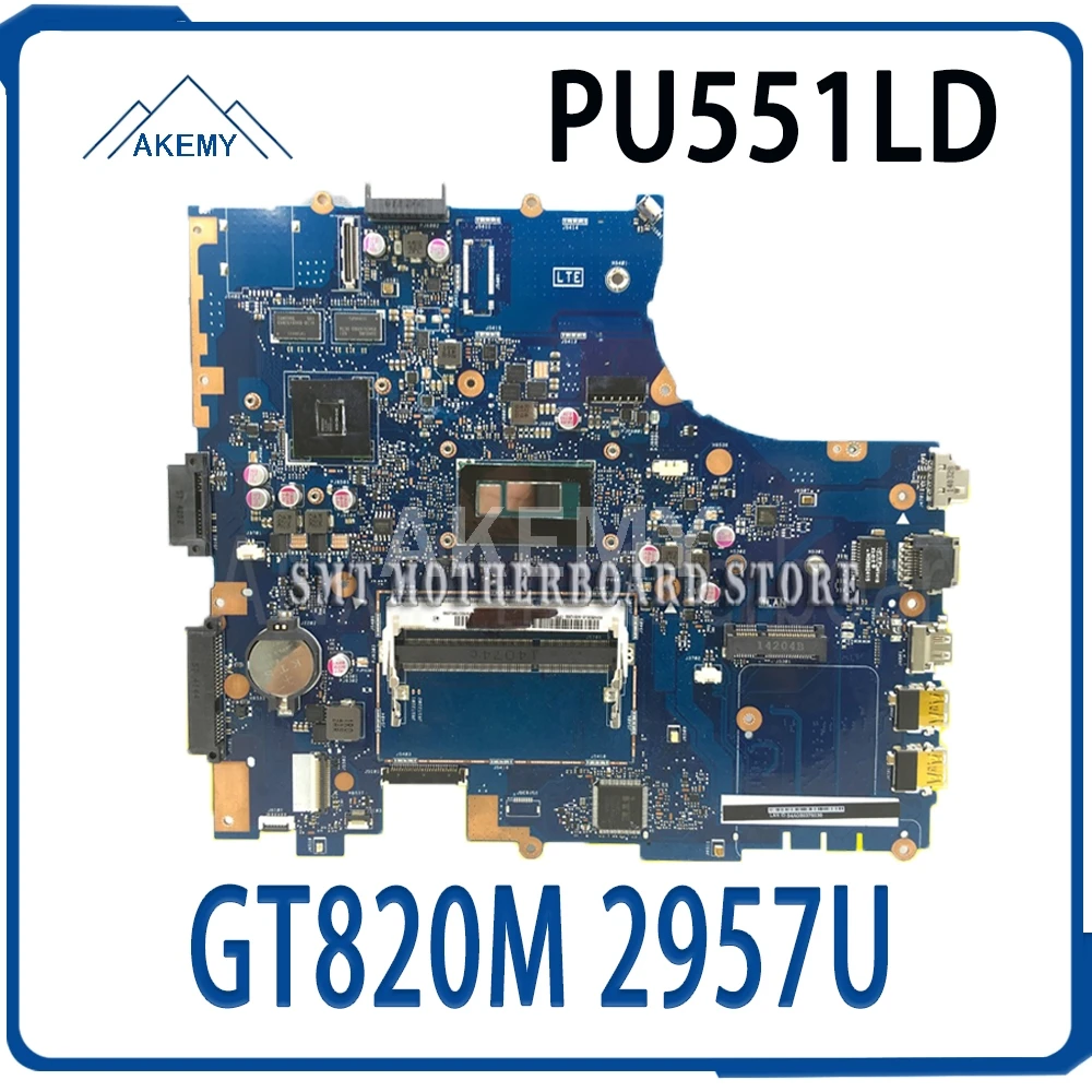 Материнская плата PU551LD GT820M 2957U для For Asus pro551l P551L PU551LA материнская ноутбука