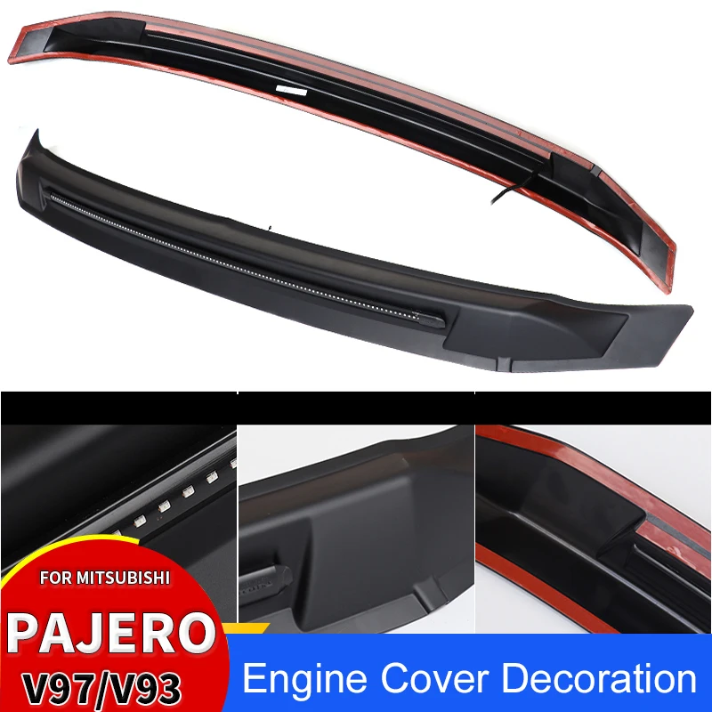 Для Mitsubishi Pajero Hood Trim Flow Light V97 V93 V87 Защита крышки двигателя Перегородка внешняя