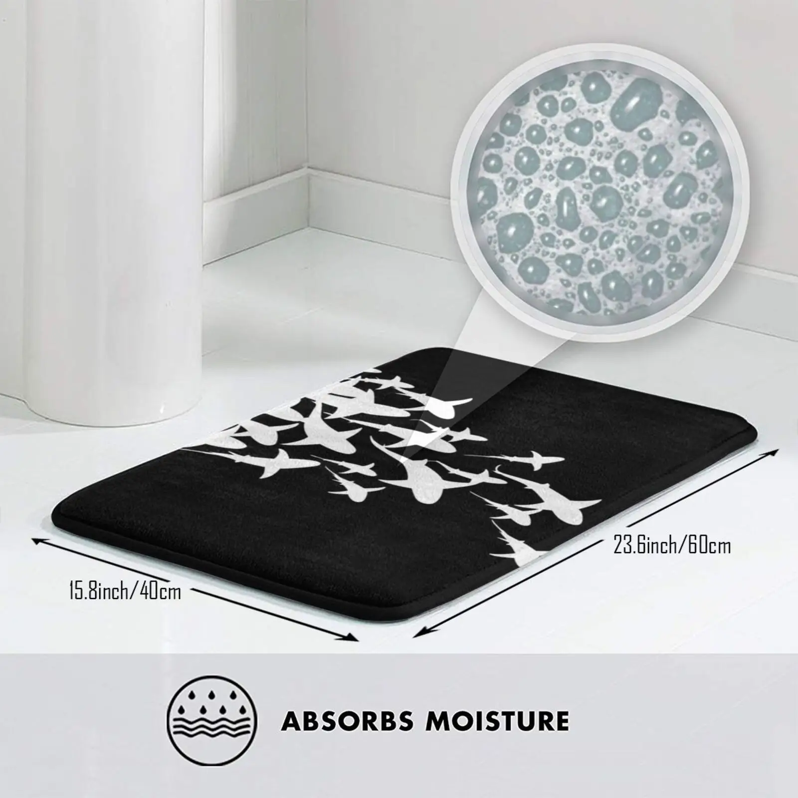 Акулы V2 коврик ковер Противоскользящие коврики для спальни акулы рыбы океан