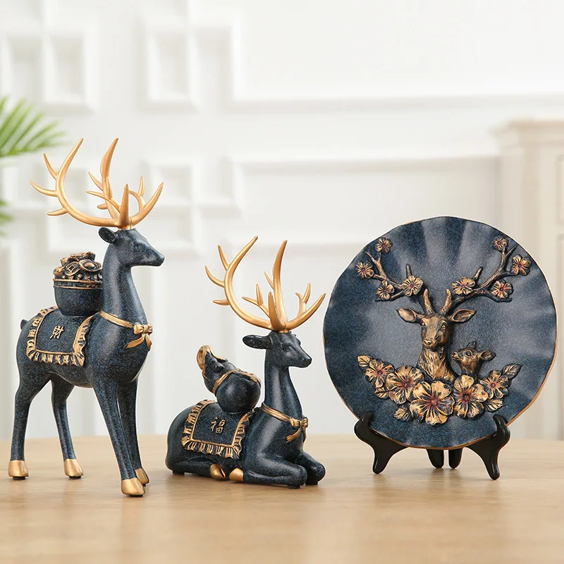 

Deer Miniature Simple Modern Reindeer Figurines Livingroom Ornament Home Furnishing Decoration Crafts Office Home Wedding Gift