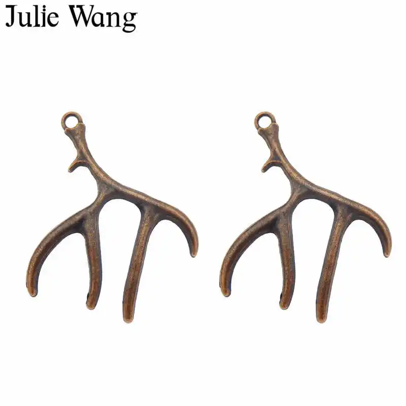 10 шт. медные Подвески Julie Wang в форме оленьих рогов | Украшения и аксессуары