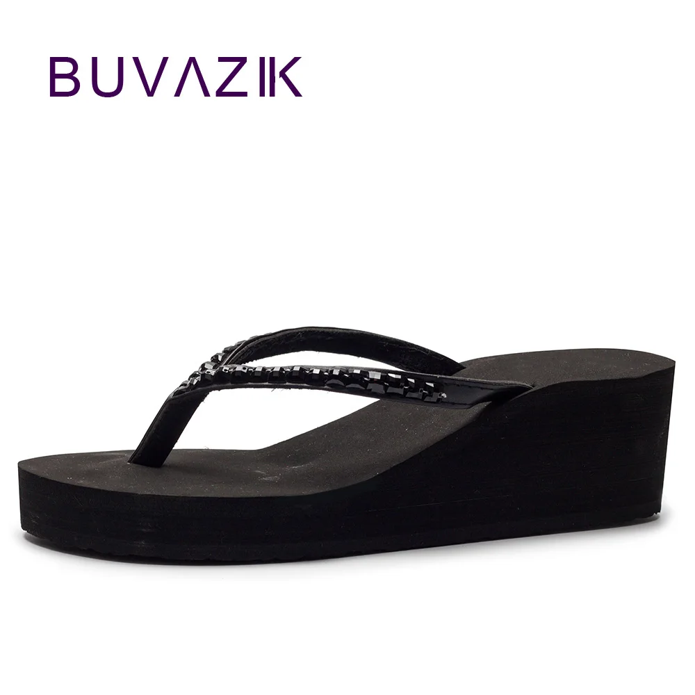 Женские шлепанцы на танкетке сандалии высоком каблуке Нескользящие платформе