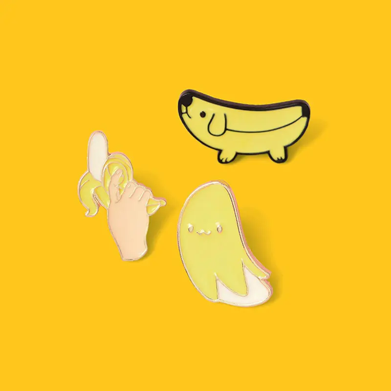 

Fashion Lapel Pin Brooch Cartoon Cute Paint Enamel Pin Kids Badge Gift Banana Creativity Cartoon Pictures for Women's Clothing
