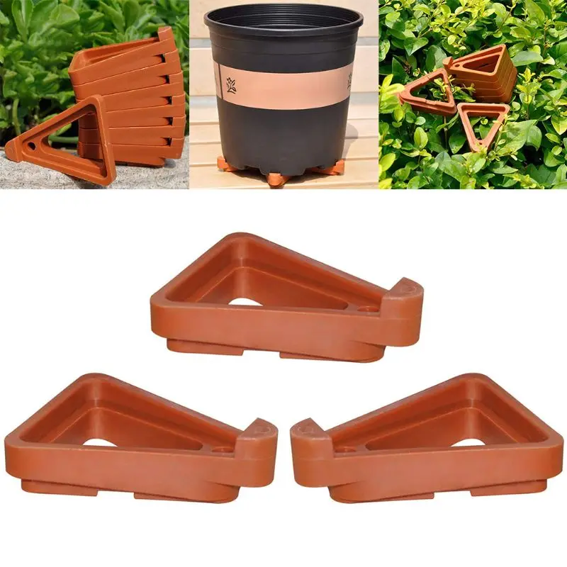 

12pcs Garden Plant Flower Pot Feet Stand Invisible Risers Toes Lifters Triangle 667A