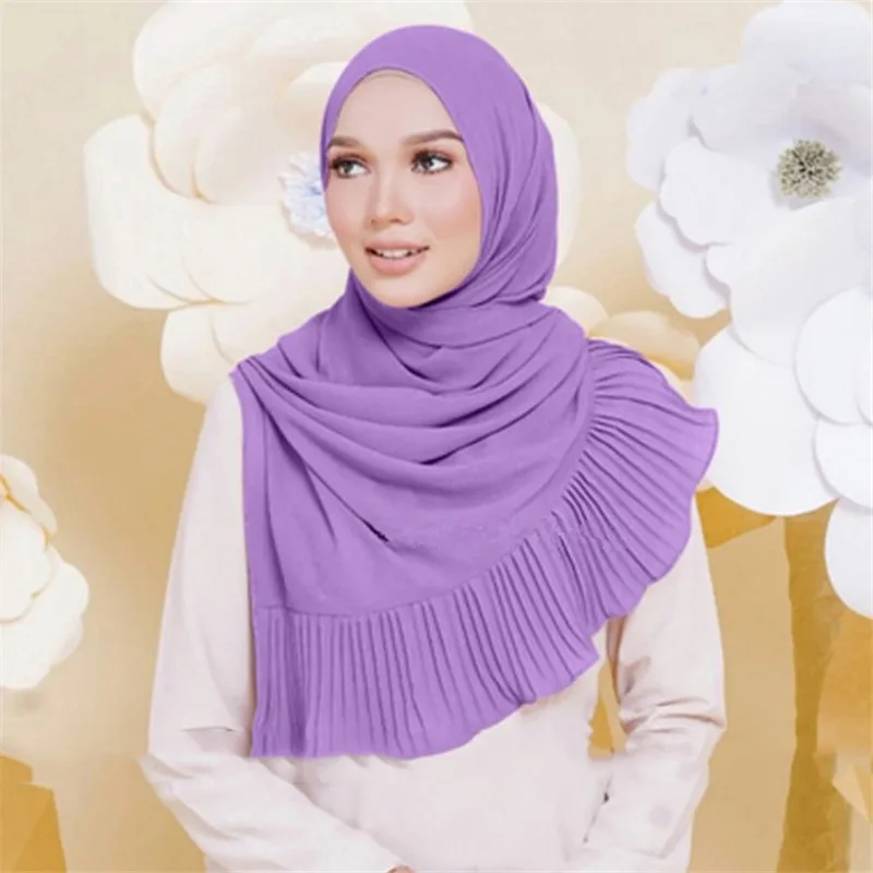 Мусульманский женский шарф шифоновый хиджаб с пузырьками шаль шарфы