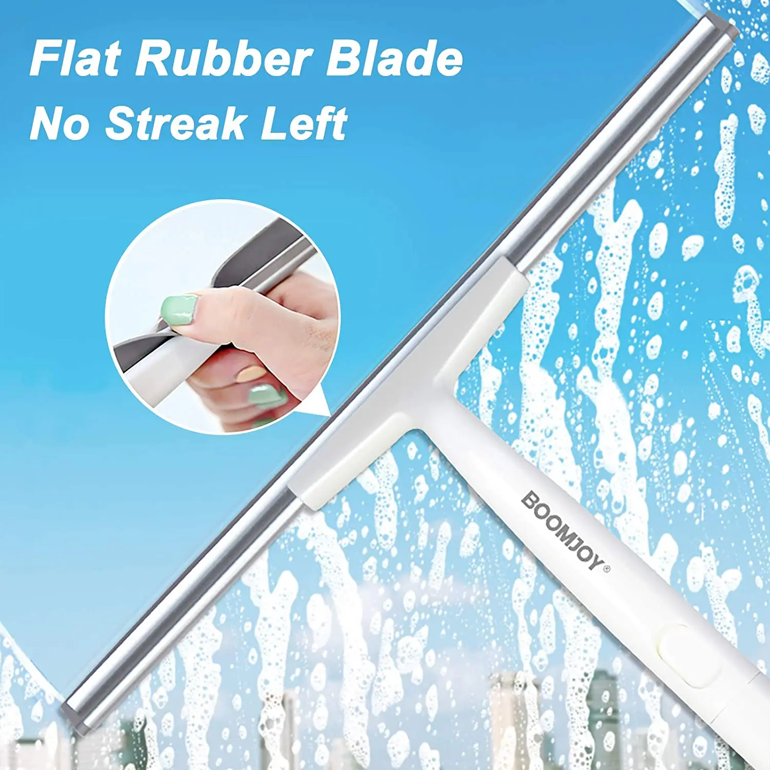 Скребок для мытья окон BOOMJOY резиновый скребок душа с регулируемой ручкой 43 дюйма