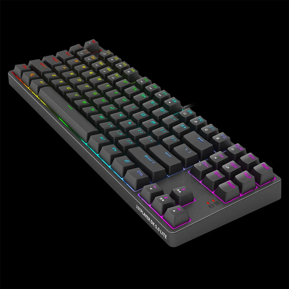 Проводная Механическая игровая клавиатура TKL RGB с колпачками для клавиш PBT синяя