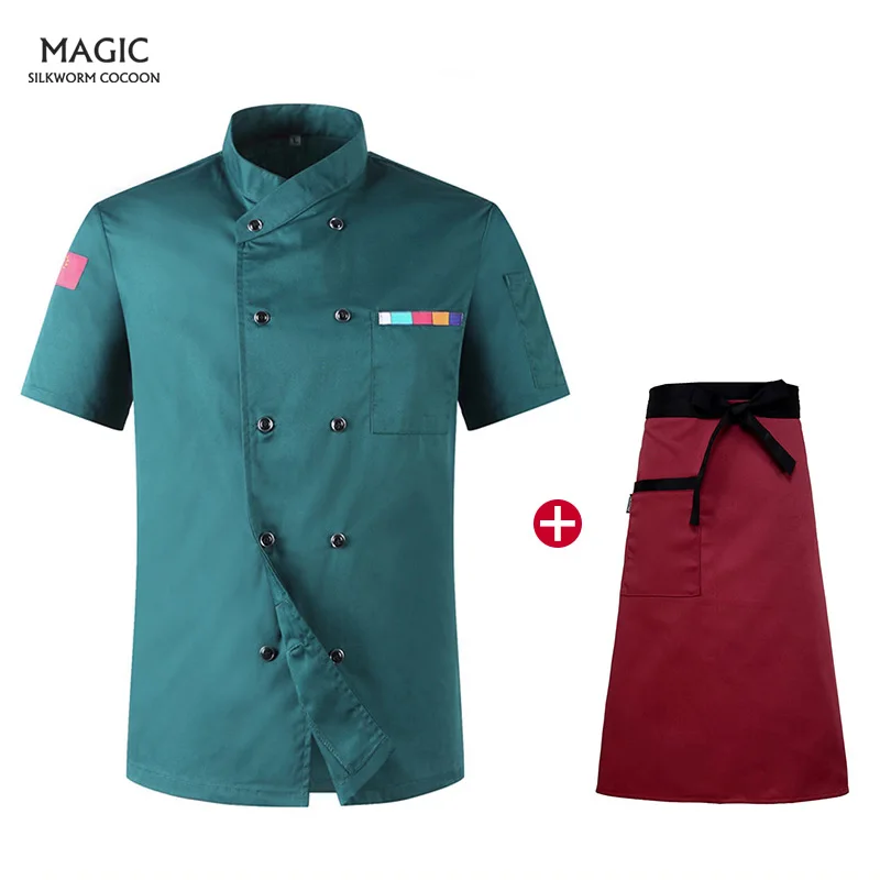 Униформа для гостиничного шеф повара с коротким рукавом куртка женщин и мужчин