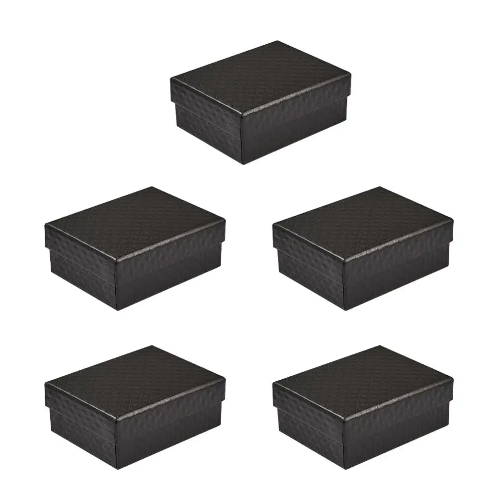

5pcs/lot High Quality Jewelry Necklace Earrings Ring Box Cardboard Boxes For Packaging Gift Box Rectangle Jewellery Organizer