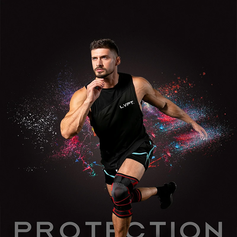 Спортивный наколенник 2 шт., компрессионная эластичная повязка на колено для мужчин, спортивное снаряжение, фиксатор для баскетбола и волей... от AliExpress RU&CIS NEW