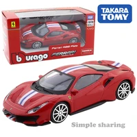 takara tomy tomica presents burago race play series 143 488 pista car hot pop kids toys motor vehicle diecast metal model