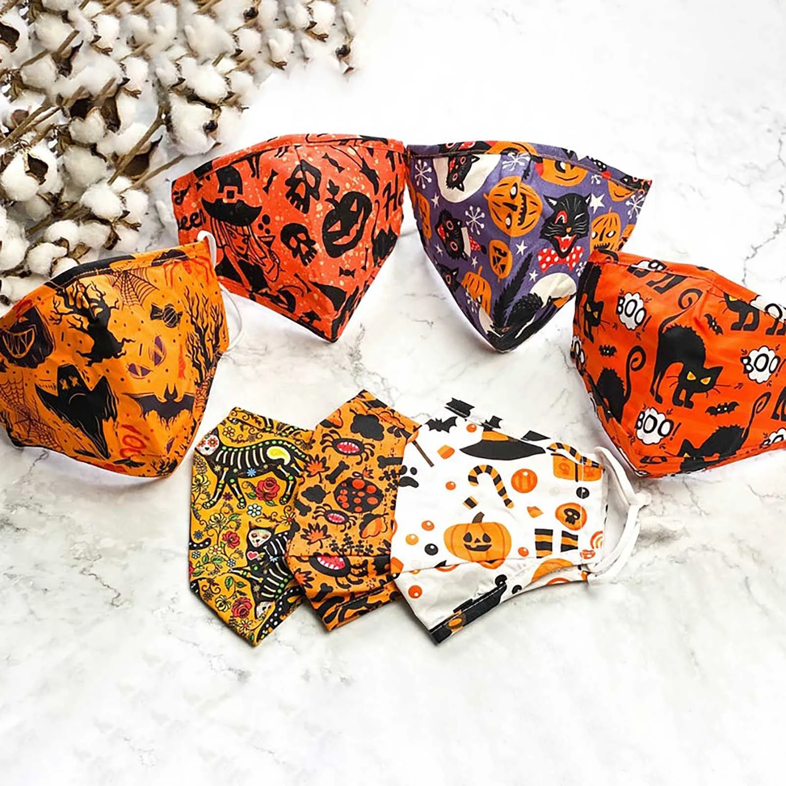 Многоразовые маски для женщин однотонные Хэллоуина косплей волнистая Маска лица