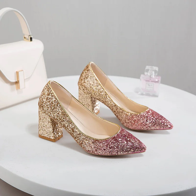 Новинка Свадебные вечерние туфли Женские лодочки на высоком каблуке Цвет