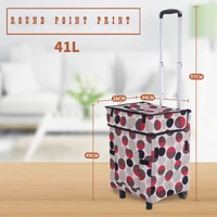 shopping bag waterproof foldable utility cart with telescoping handle and wheels collapsible reusable trolley for women travel