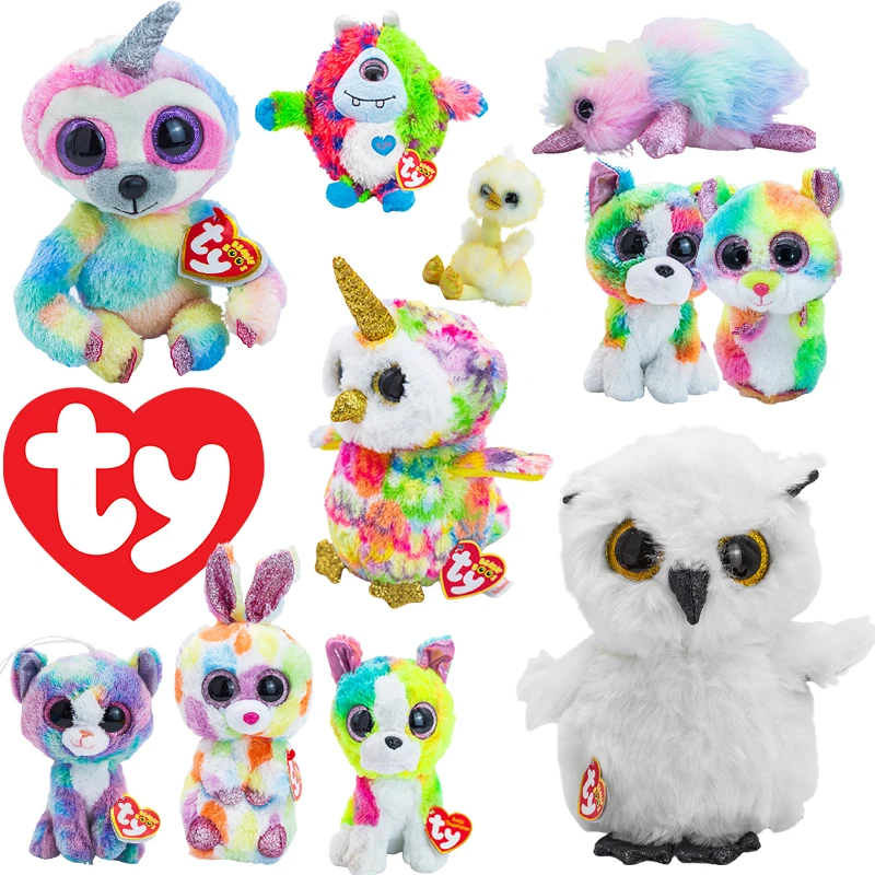 

Ty Beanie Boos Big Eyes Unicorn Fox Cat Penguin Poodle Owl Plush Stuffed Animal Super Soft Bedside Toys Doll Gift For Kids 15CM