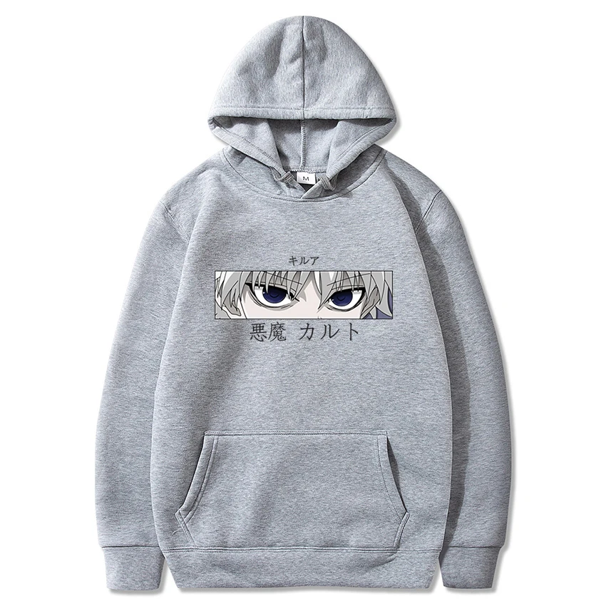 Толстовка с капюшоном в стиле аниме Hunter X Killua Zoldyck Devil Eye манга толстовки мужской