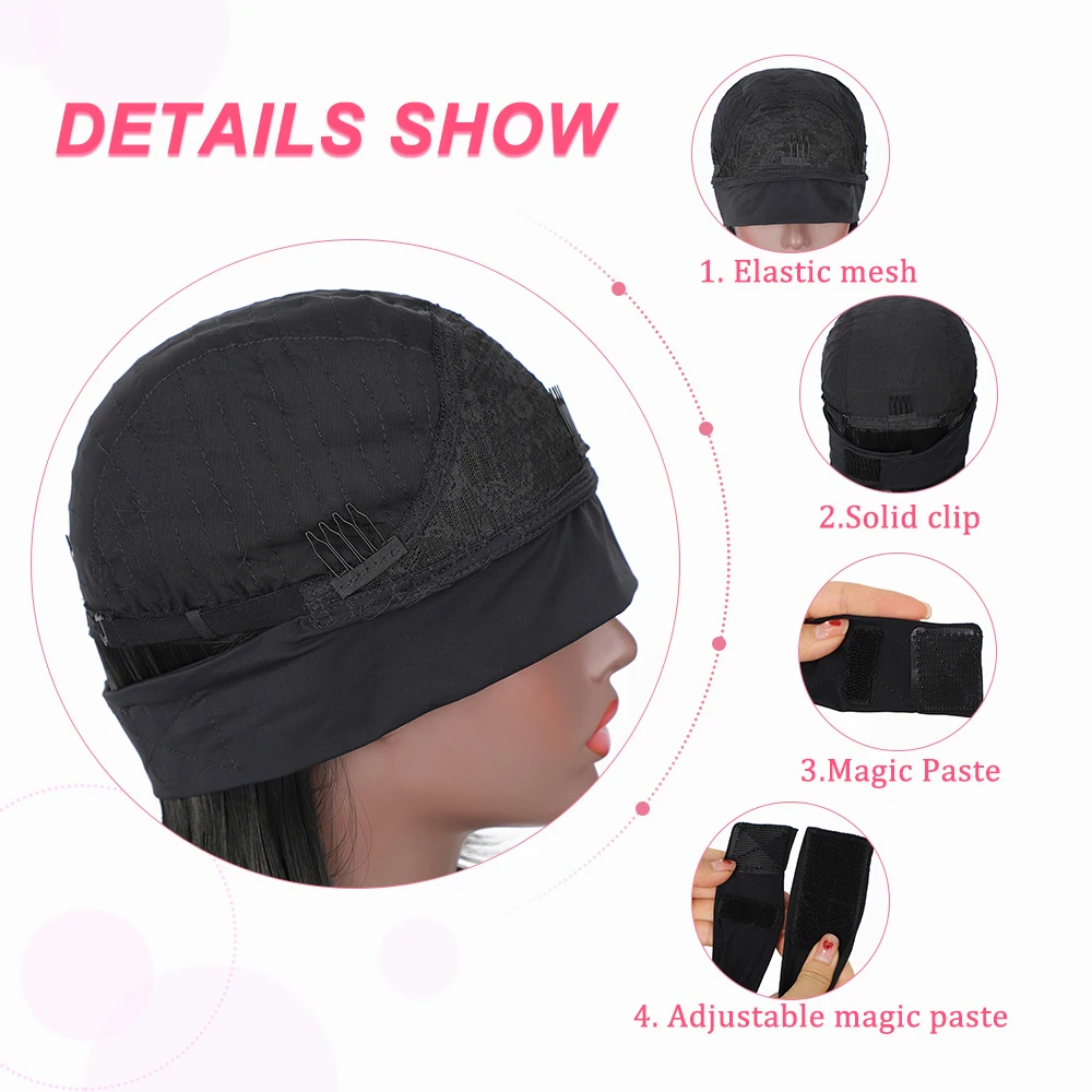 

Doris Beauty Headband Wig Synthetic Straight Bob Wigs for Black Women Wigs Short Headband Hair With Scarf Glueless
