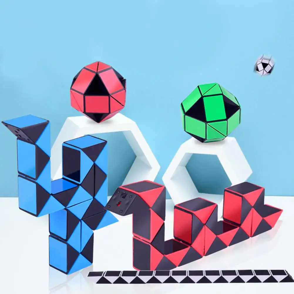 

Magico Cubo 24 Blocks magic snake 3D Magic Cube Twist IQ Logic Brain Teaser Game Toy Puzzle Cube Gift for Kids