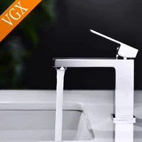 vgx bathroom basin mixer sink faucet gourmet washbasin taps hot cold water faucet square tapware for bathroom brass chrome black