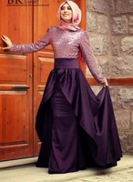 muslim dubai arabic women prom long sleeves sequin evening gowns formal party vestido de formal gown mother of the bride dresses