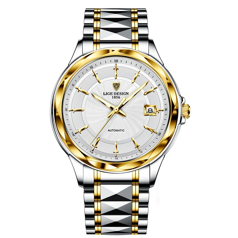 

LIGE Luxury Automatic Mechanical Watch for Men Top Brand Tungsten Steel Waterproof Wristwatch Fashion Sport Business Men Watches