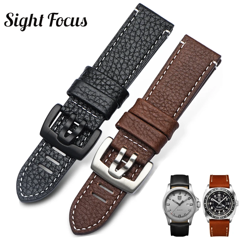 

Sight Focus 23mm Genuine Leather Watch Strap For Luminox 8821 3051 3081, watch band For Citizen AT8020 JY8078, Watchband For Mido M005, Wrist Bracelet For Blancpain 5000 23mm Litchi leather black and brown watch band