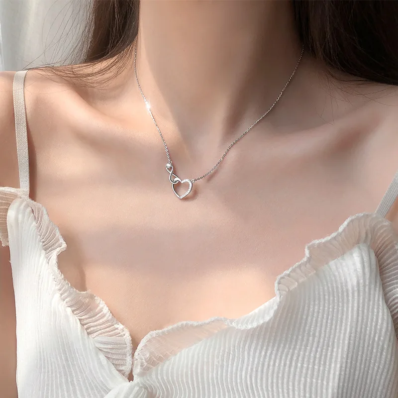 

Rhinestone Love Necklace Clavicle Chain Female Temperament Necklace