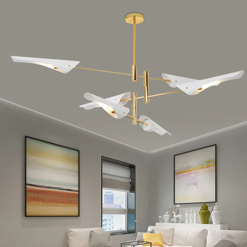 Люстра из кованого железа в скандинавском стиле подвесной металлический