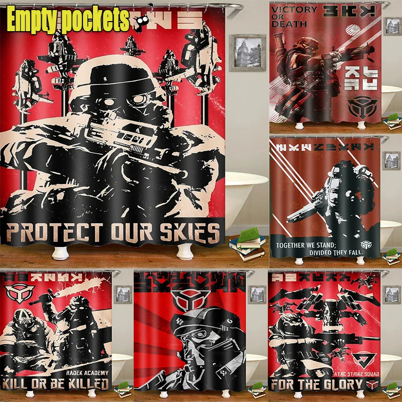 

Game Killzone Shower Curtain for Creative Personality Designer Shower Curtain Bathroom 3D Shower Curtain for Game Lover Gift