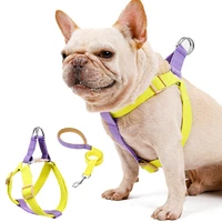 dog harness and leash no pull nylon pet leashes for small dogs french bulldog chihuahua lead leash and collar set for yorkies
