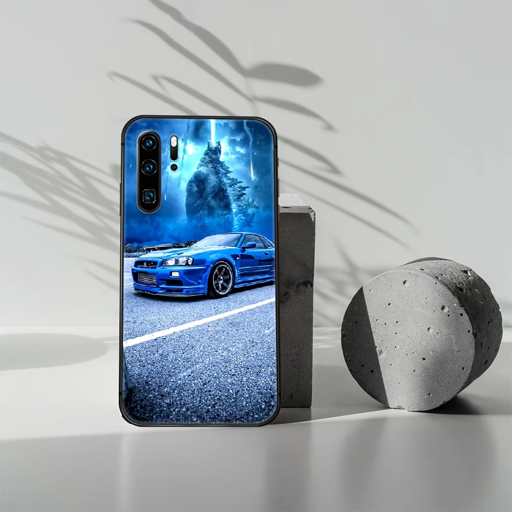 

GTR Car logo Phone Case For Huawei P Mate 10 20 30 40 Lite Pro smart Z 2019 nova 5t black Back Tpu Shell Painting Bumper
