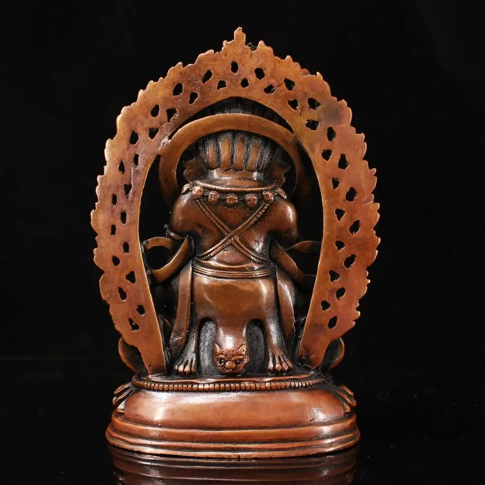 

wedding decoration Collection of pure copper, pure copper, hand-made inlaid gemstones, big black sky protector statues